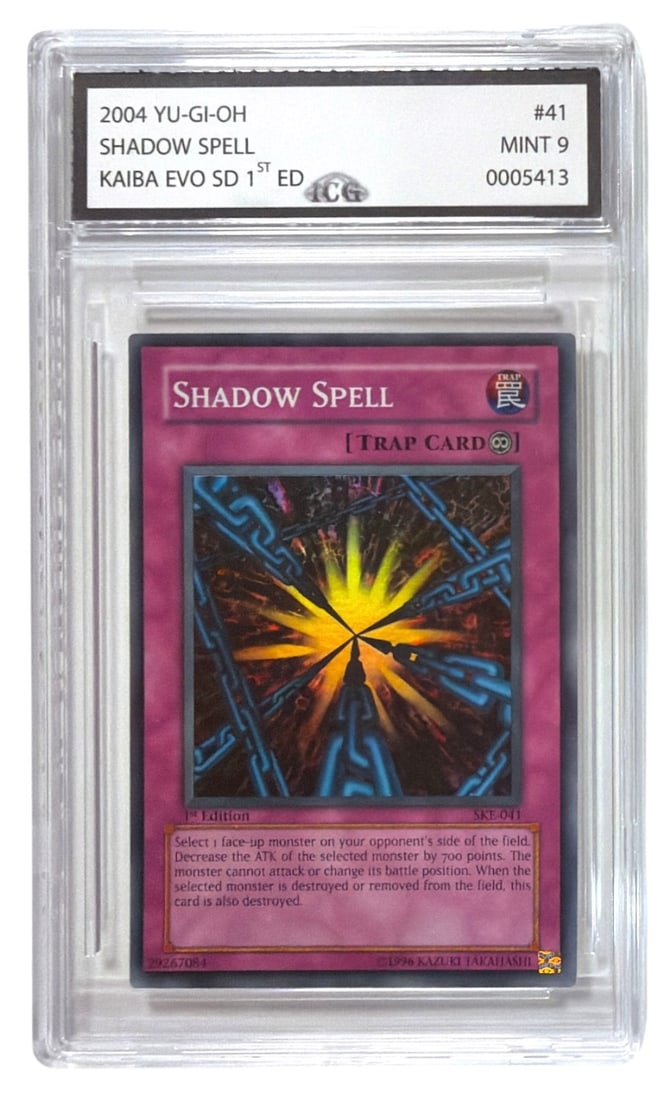 2004 Yu Gi Oh 1st Edition Shadow Spell Super RARE | No. 41 | Graded 9: 2004 Yu Gi Oh 1st Edition Shadow Spell Super RARE | No. 41 | Graded 9