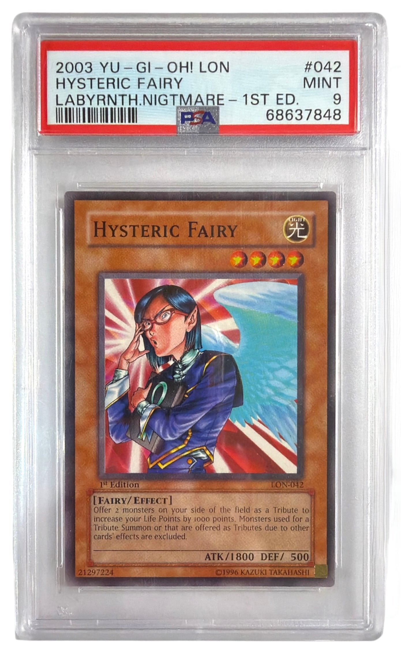 2003 Yu Gi Oh 1st Edition Hysteric Fairy | No. 042 | Graded 9: 2003 Yu Gi Oh 1st Edition Hysteric Fairy | No. 042 | Graded 9