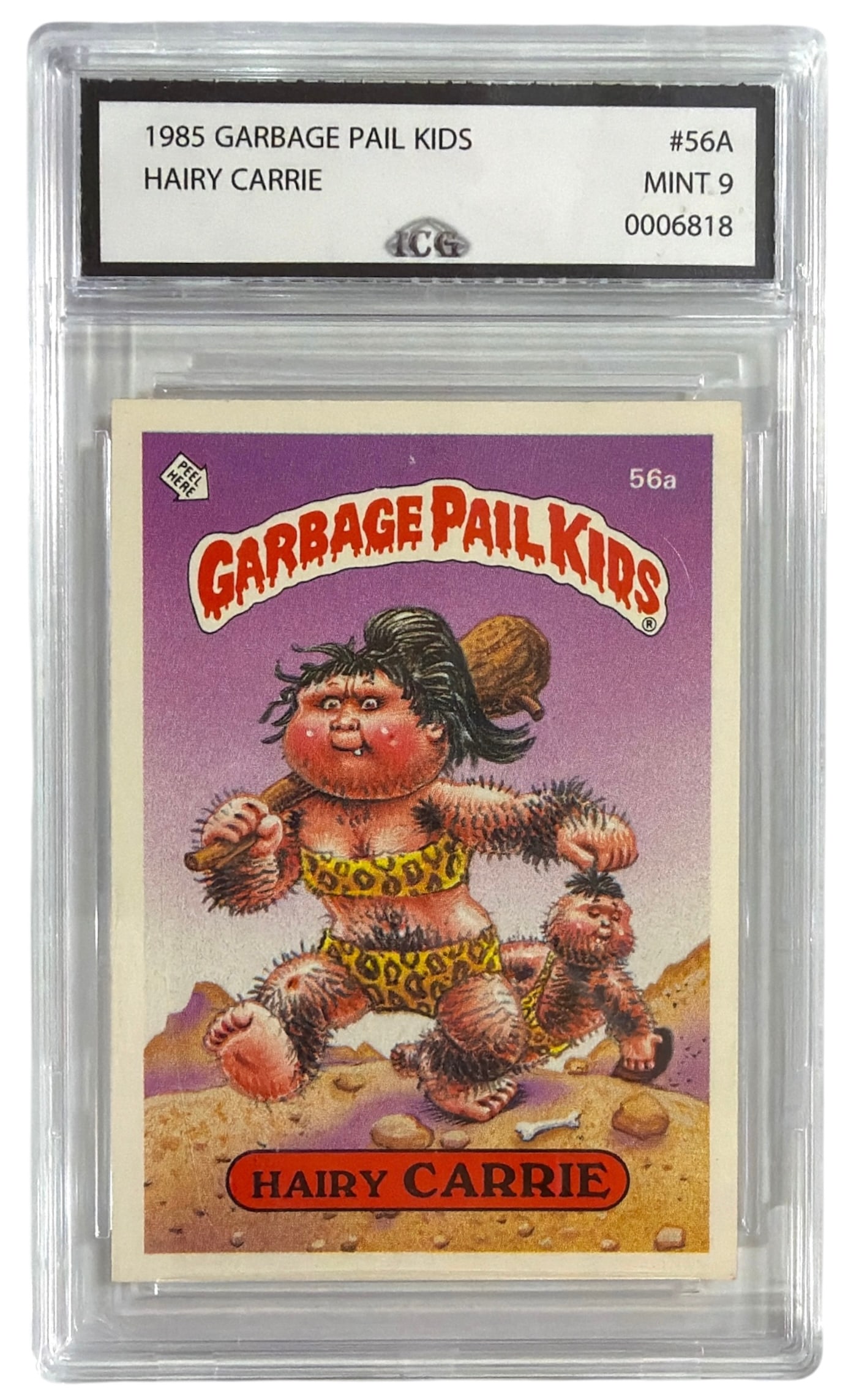 1985 Garbage Pail Kids Hairy Carrie | No. 56A | Graded 9: 1985 Garbage Pail Kids Hairy Carrie | No. 56A | Graded 9