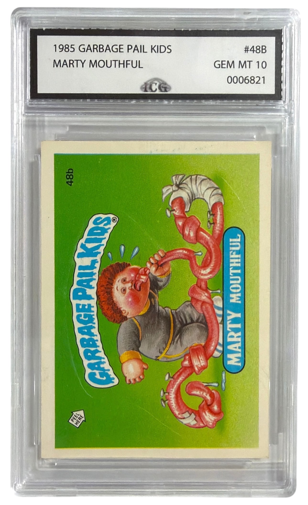 1985 Garbage Pail Kids Marty Mouthful | No. 48B | Graded 10: 1985 Garbage Pail Kids Marty Mouthful | No. 48B | Graded 10
