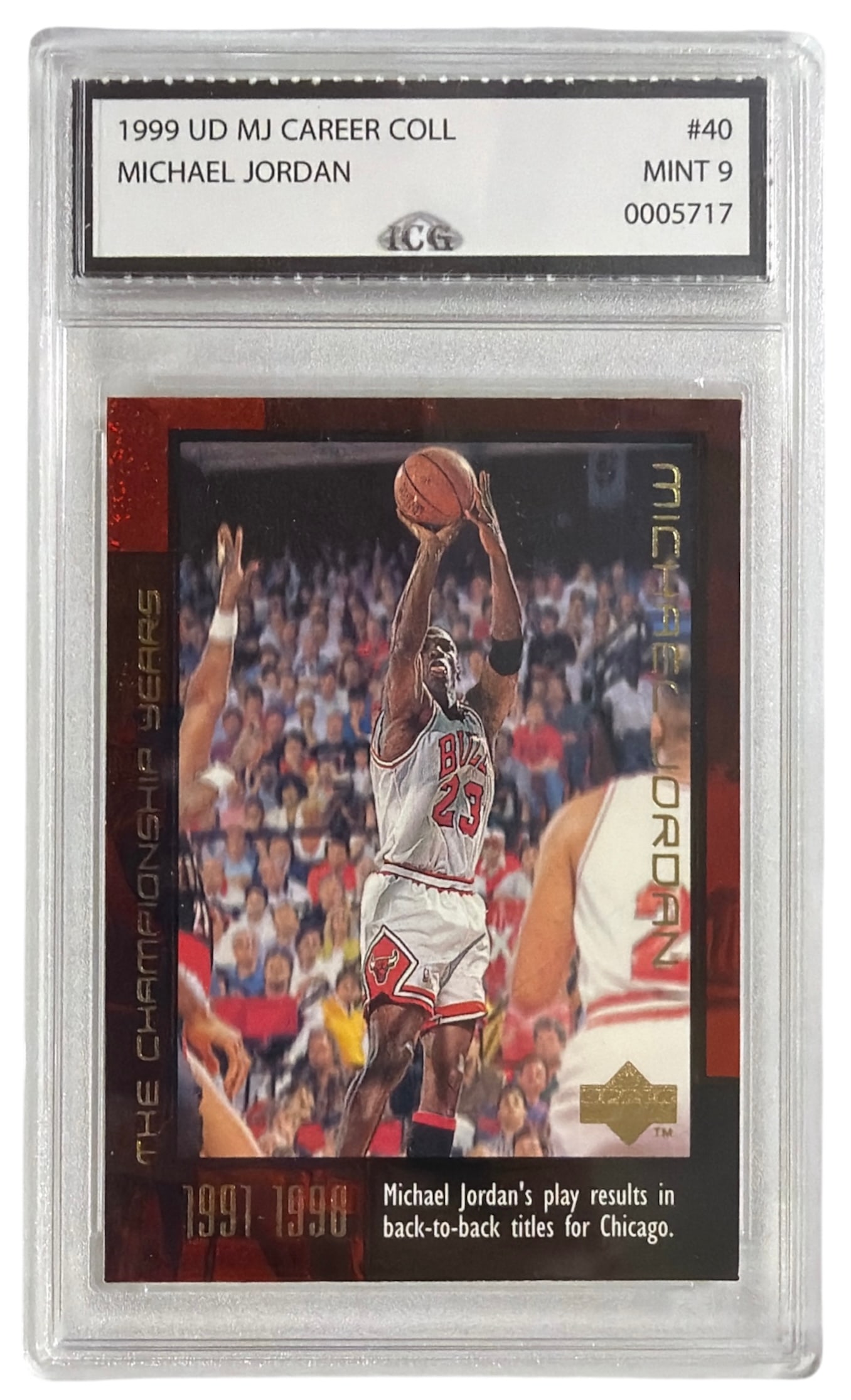 1999 Upper Deck MJ Career Coll. Michael Jordan | No. 40 | Graded 9 (1 of 2)