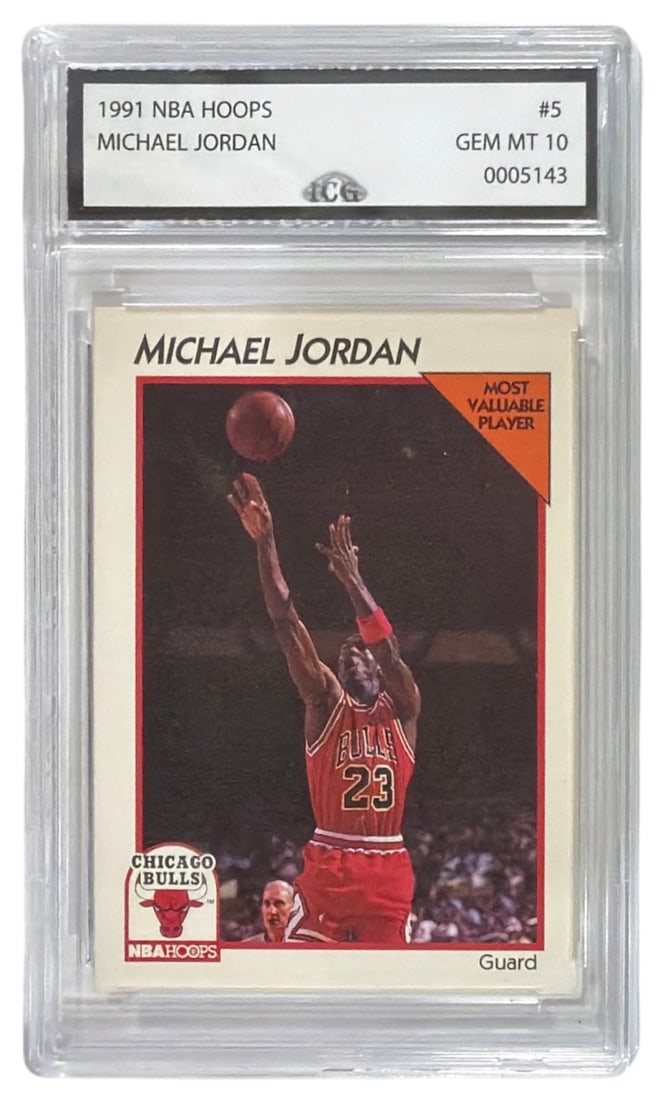 1991 NBA Hoops Michael Jordan | No. 5 | Graded 10 (1 of 2)