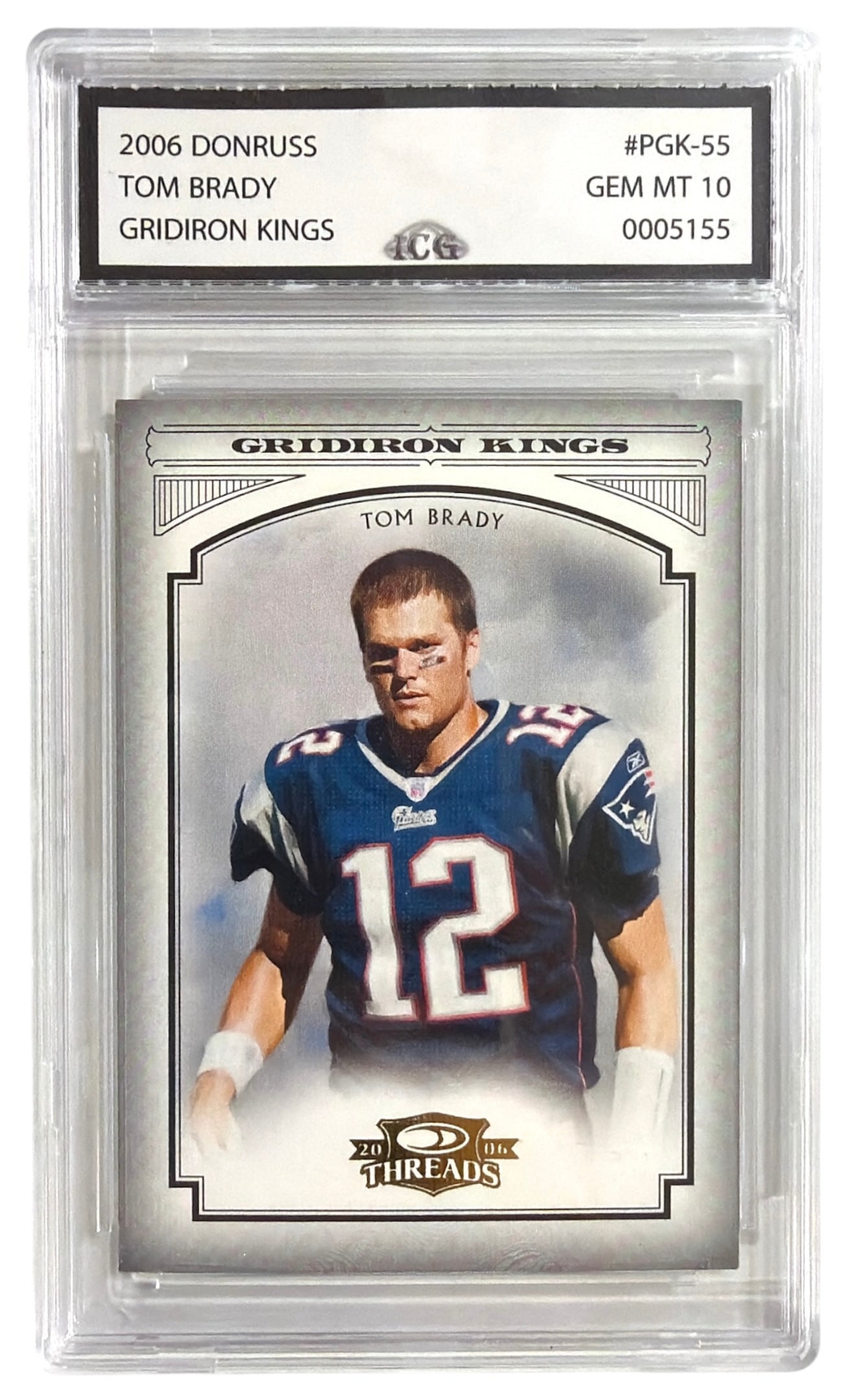 2006 Donruss Gridiron Kings Tom Brady | No. PGK 55 | Graded 10 (1 of 2)