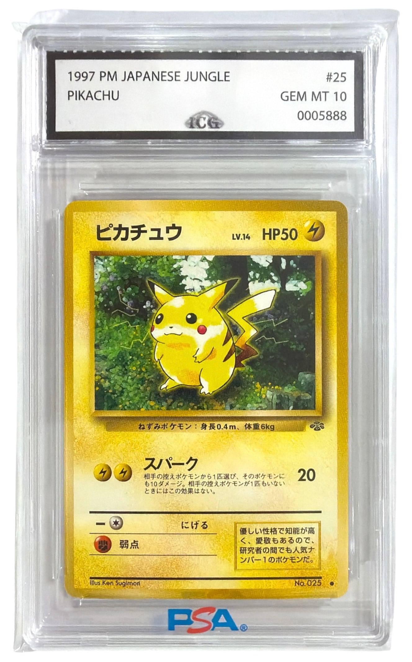 1997 Japanese Pokemon Pikachu From Jungle Set | No. 25 | Graded 10: 1997 Japanese Pokemon Pikachu From Jungle Set | No. 25 | Graded 10