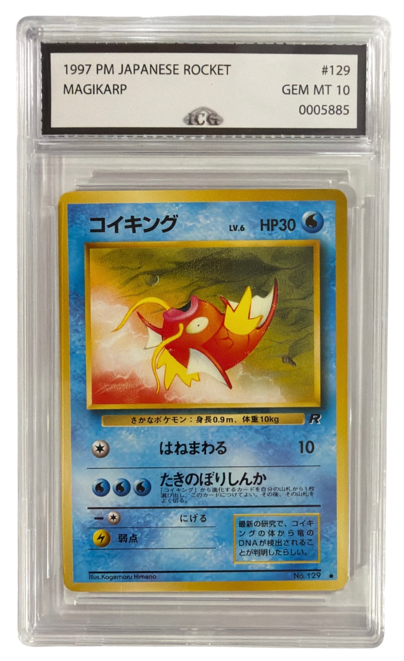 1997 Japanese Pokemon Team Rocket Magikarp | No. 129 | Graded 10 (1 of 2)