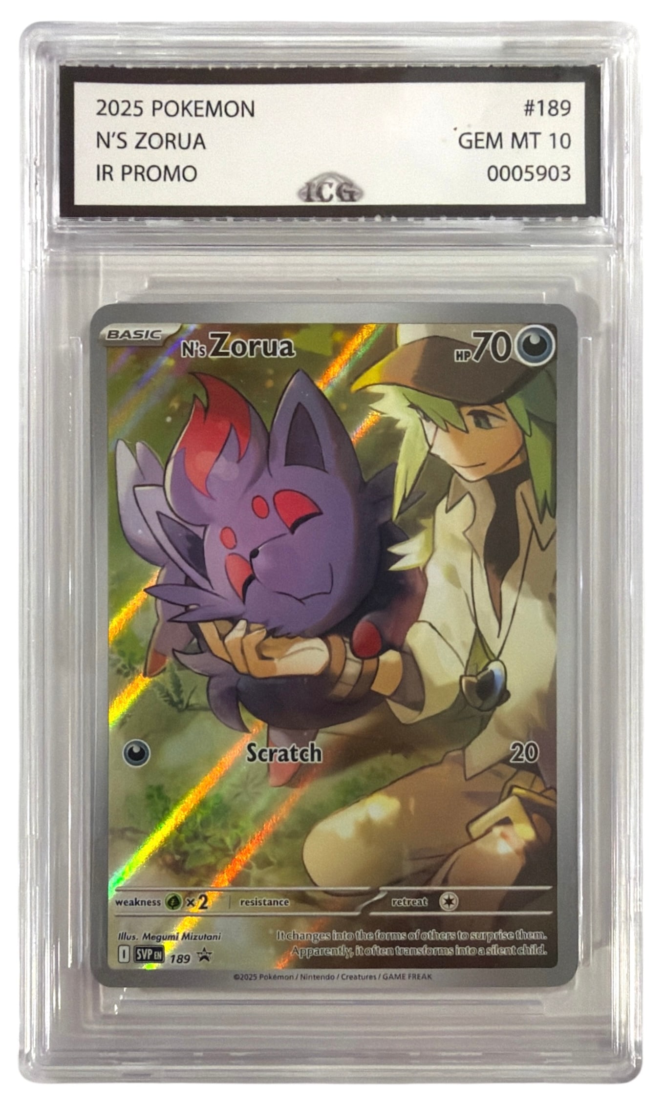 2025 Pokemon TCG Ns Zorua PROMO | No. 189 | Graded 10 (1 of 2)