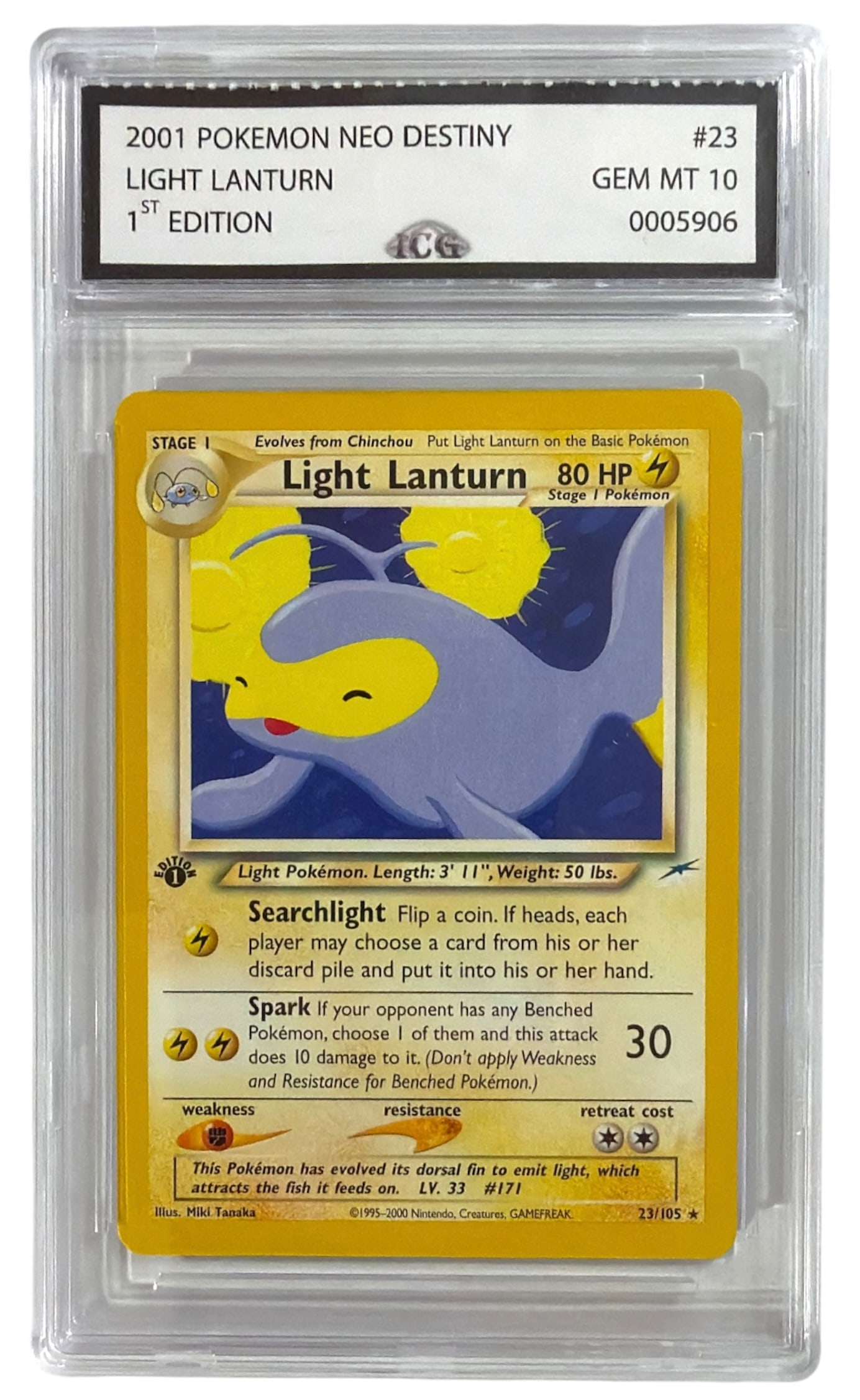 2001 Pokemon 1st Edition Light Lantern Neo Destiny Set | No. 23 | Graded 10 (1 of 2)