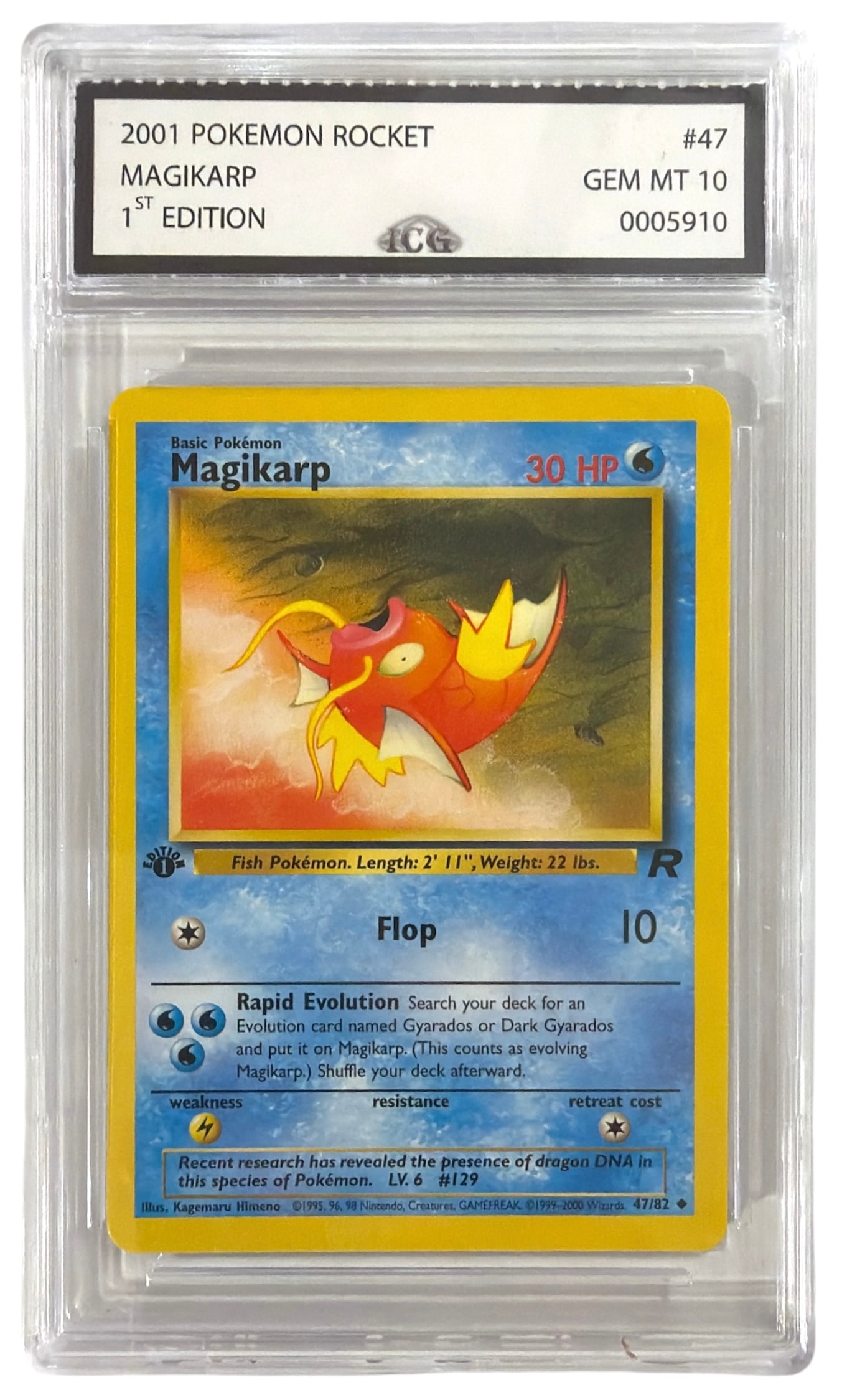 2001 Pokemon 1st Edition Team Rocket Magikarp | No. 47 | Graded 10 (1 of 2)