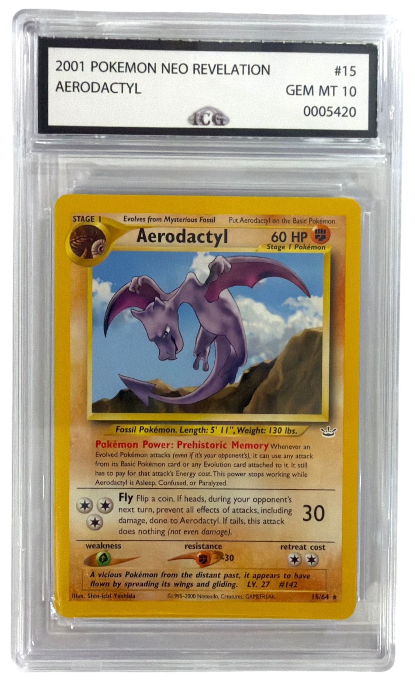 2001 Pokemon Aerodactyl From Neo Revelation Set | No. 15 | Graded 10 (1 of 2)