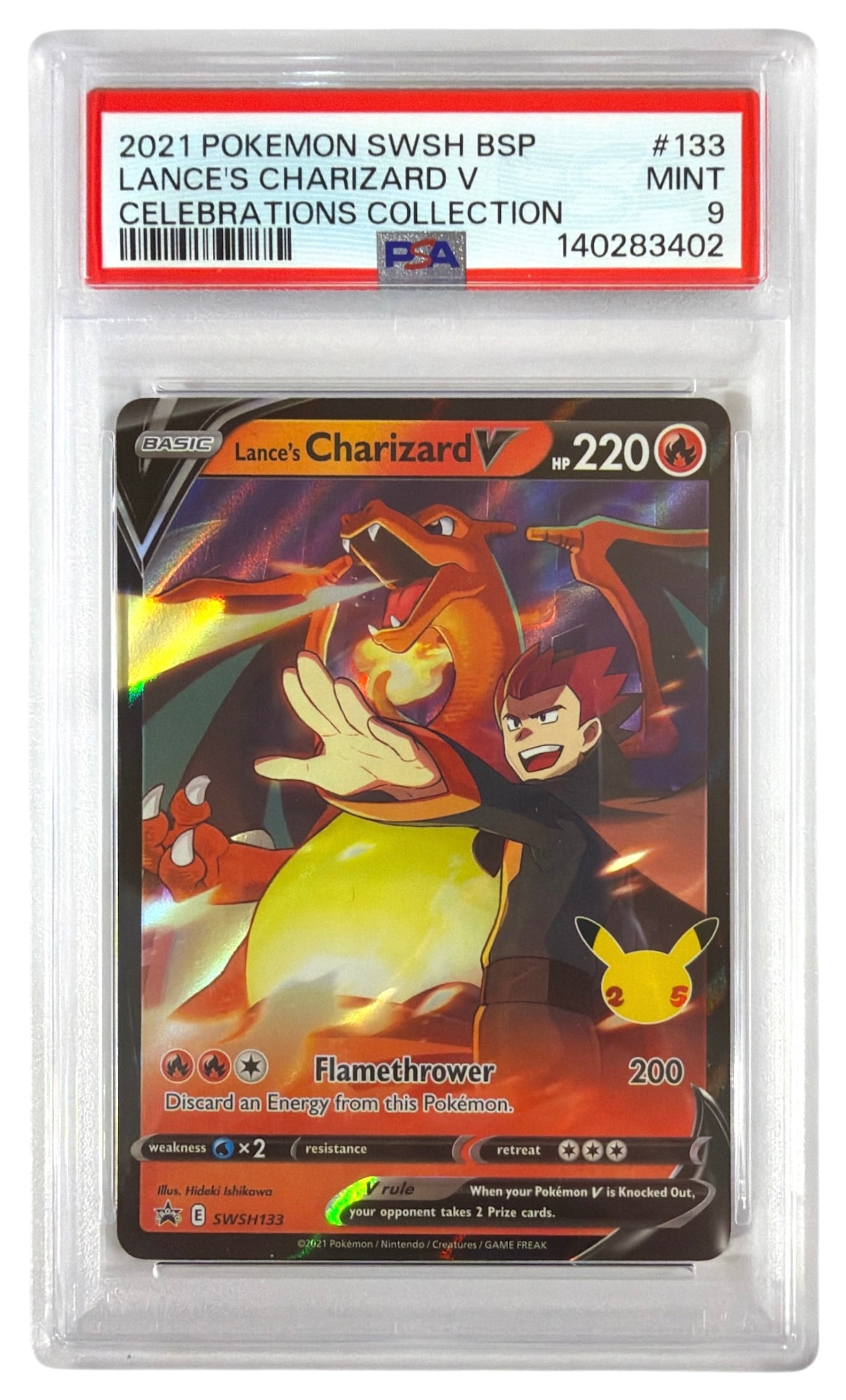 2021 Pokemon SWSH Black Star Promo Lances Charizard V | No. 133 | Graded 9: 2021 Pokemon SWSH Black Star Promo Lances Charizard V | No. 133 | Graded 9