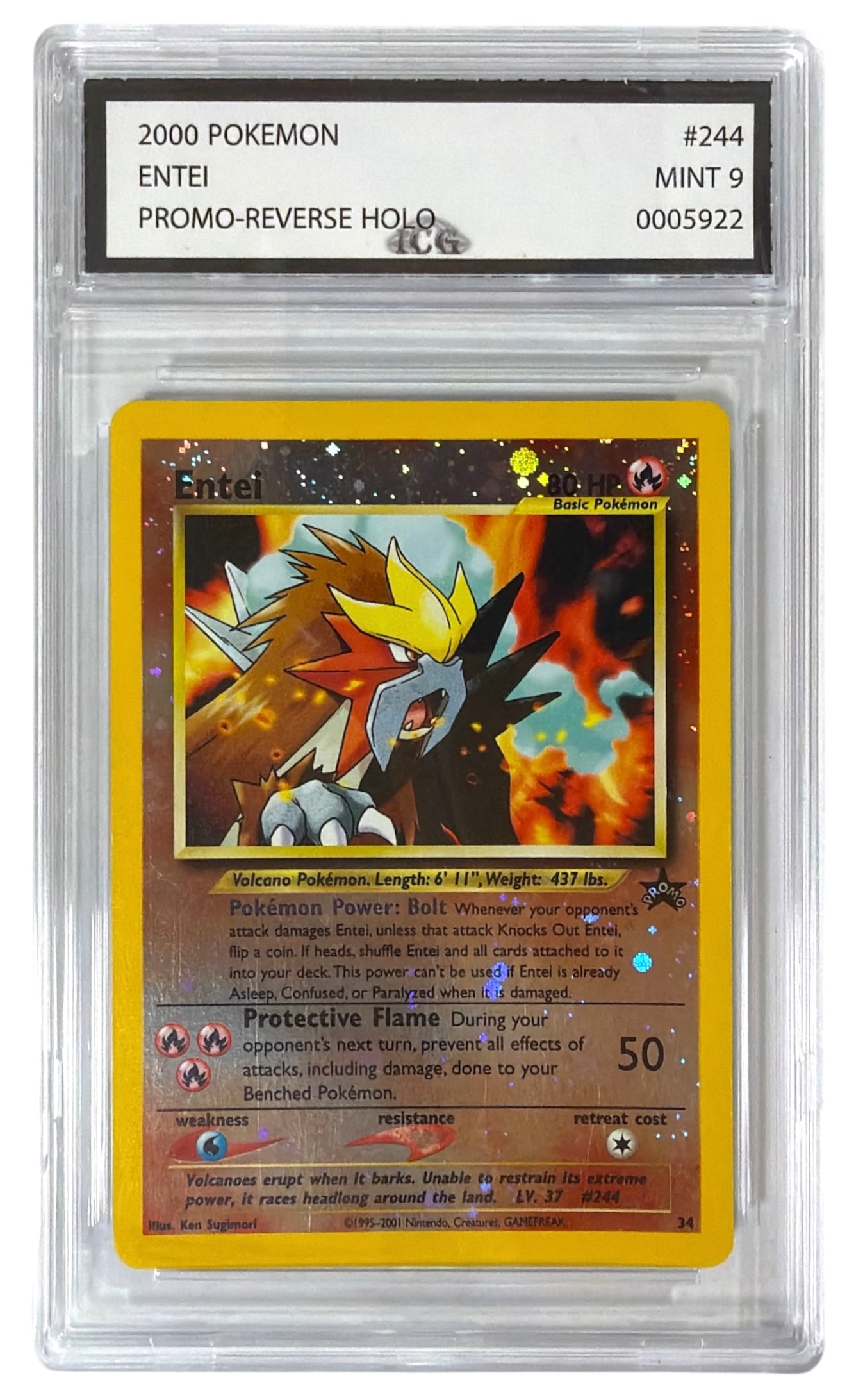2000 Pokemon PROMO Entei Reverse HOLO | No. 244 | Graded 9 (1 of 2)