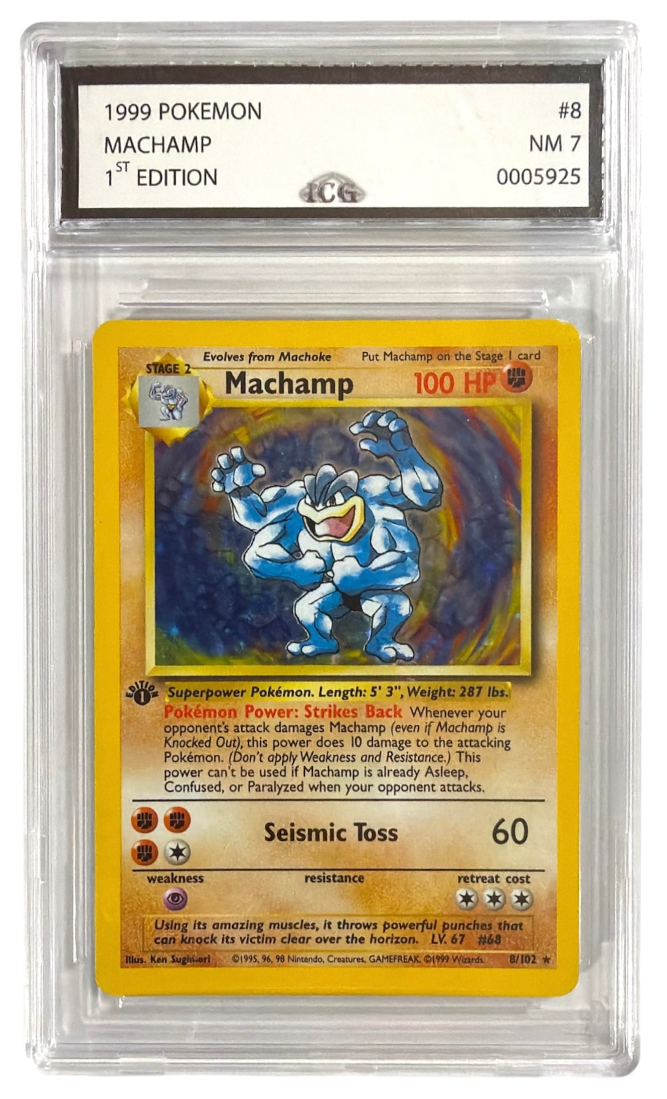 1999 Pokemon 1st Edition Machamp | No. 8 | Graded 7 (1 of 2)