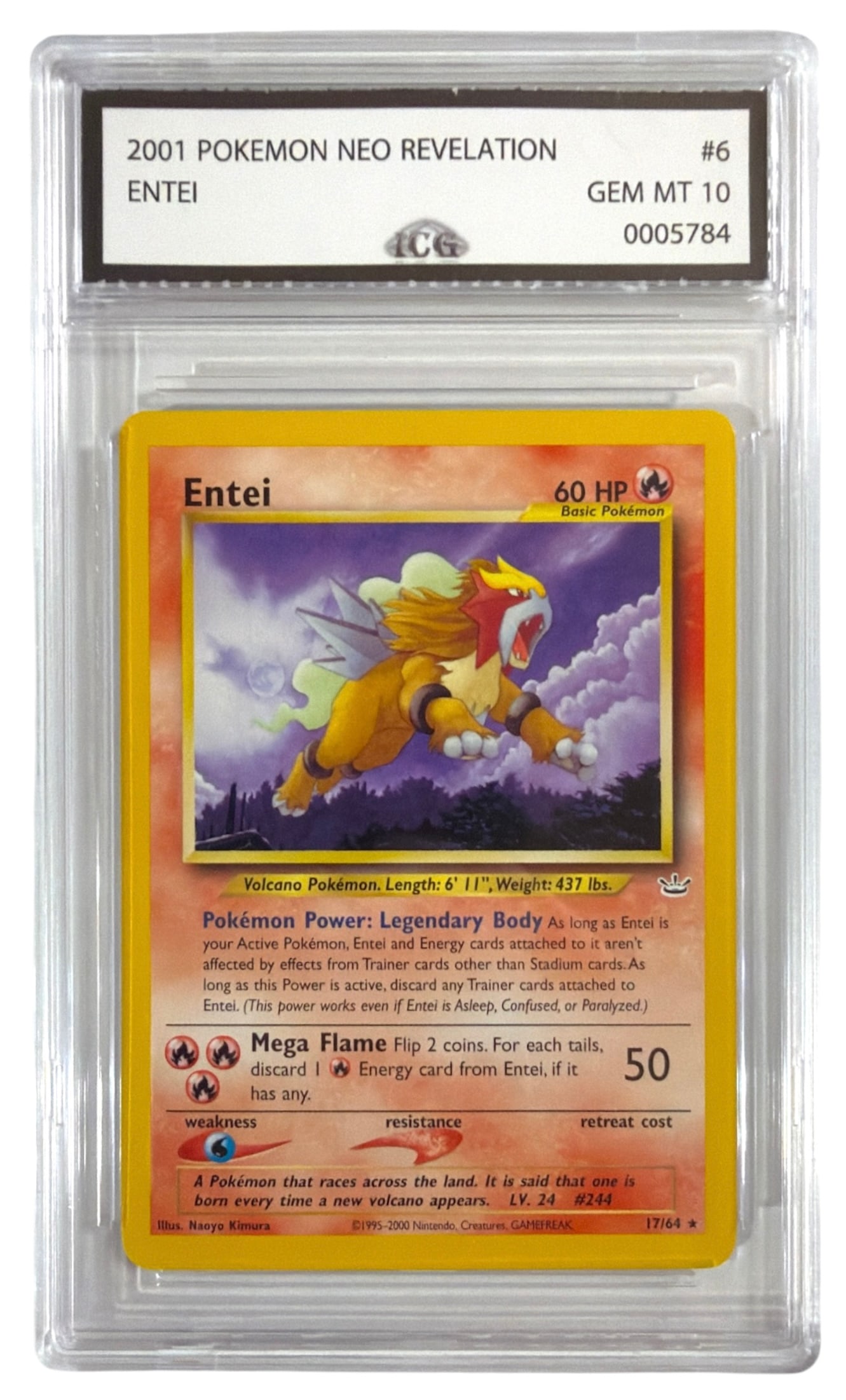 2001 Pokemon Entei From Neo Revelation Set | No. 6 | Graded 10 (1 of 2)