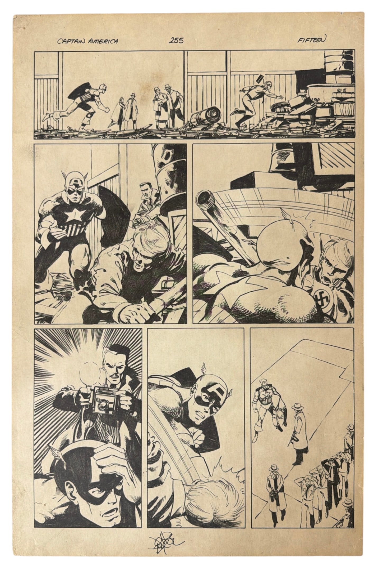 Comic Book Art Featuring Captain America Drawn By John Byrne: AUTHENTICATION HAS NOT BEEN PERFORMED TO GUARANTEE VERIFICATION | All purchases are made at the buyers discretion