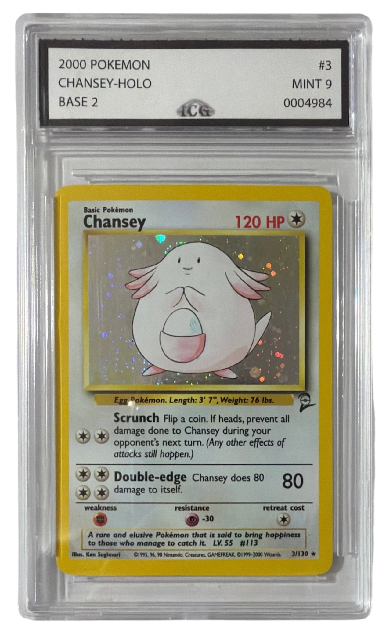 2000 Pokemon Base 2 Chansey HOLO | No. 3 | Graded 9 (1 of 2)