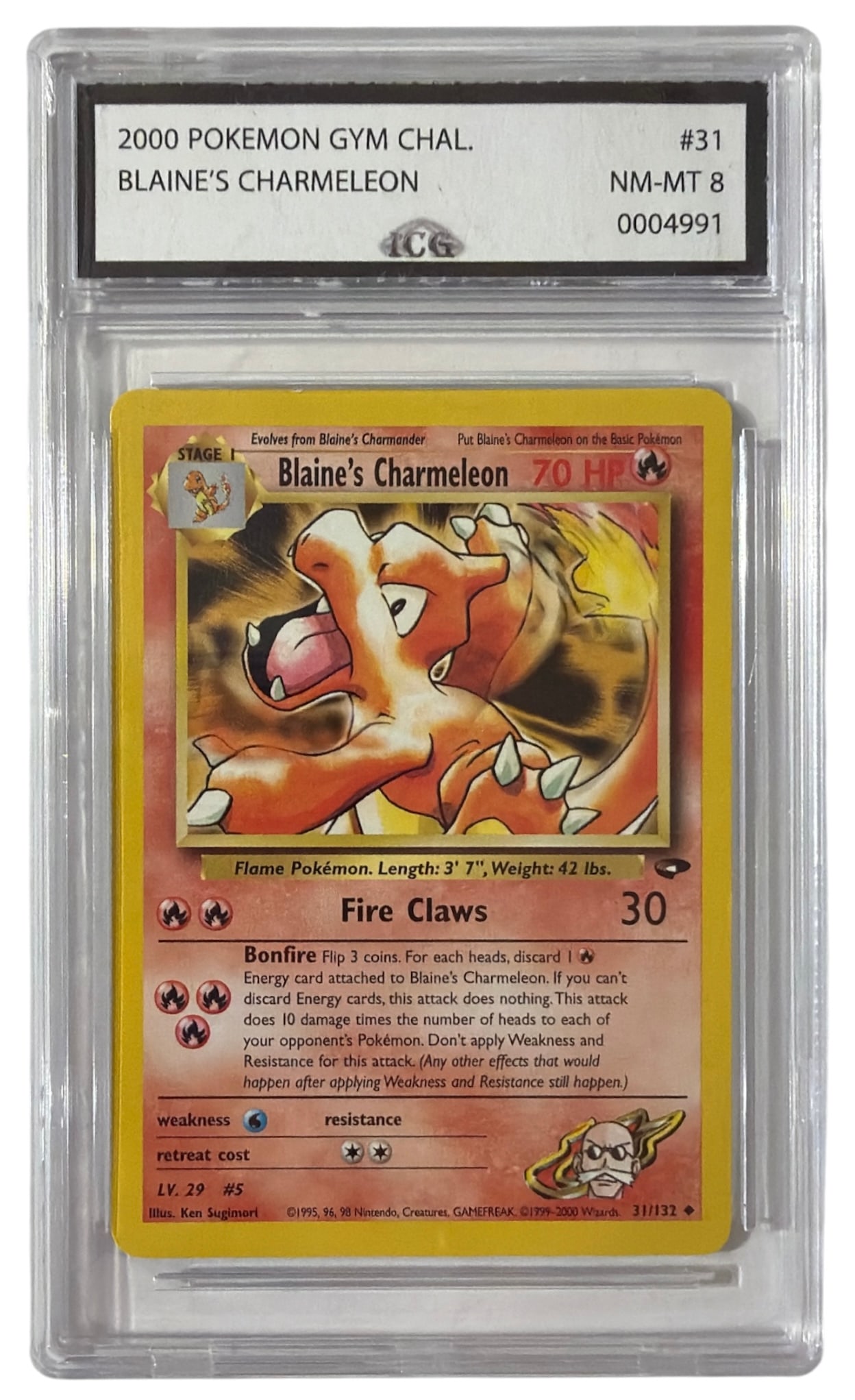 2000 Pokemon Blaines Charmeleon | No. 31 | Graded 8: 2000 Pokemon Blaines Charmeleon | No. 31 | Graded 8