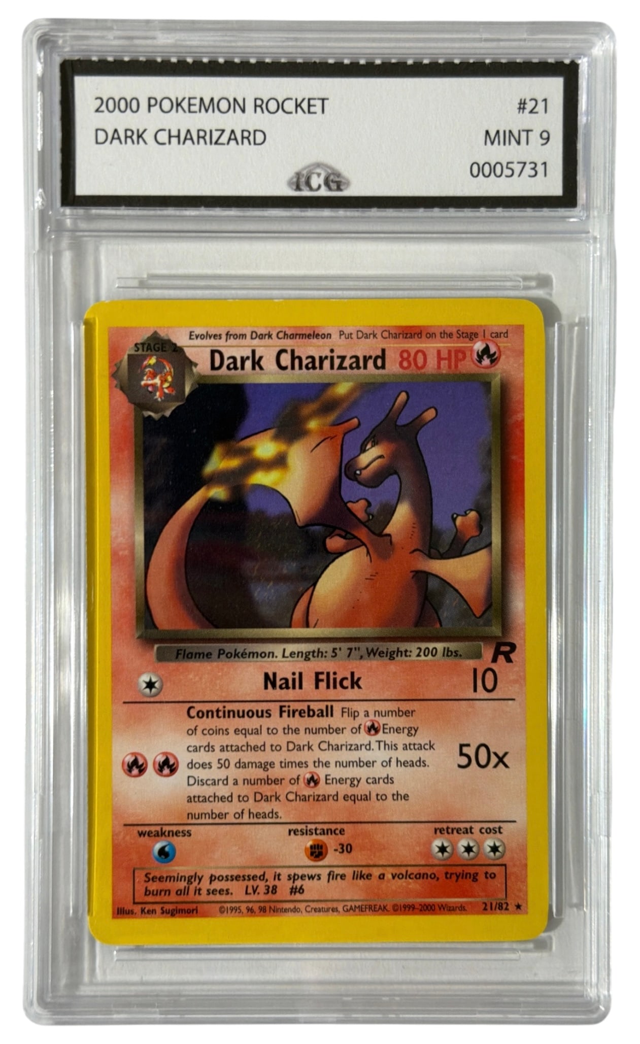 2000 Pokemon Team Rocket Dark Charizard | No. 21 | Graded 9 (1 of 2)