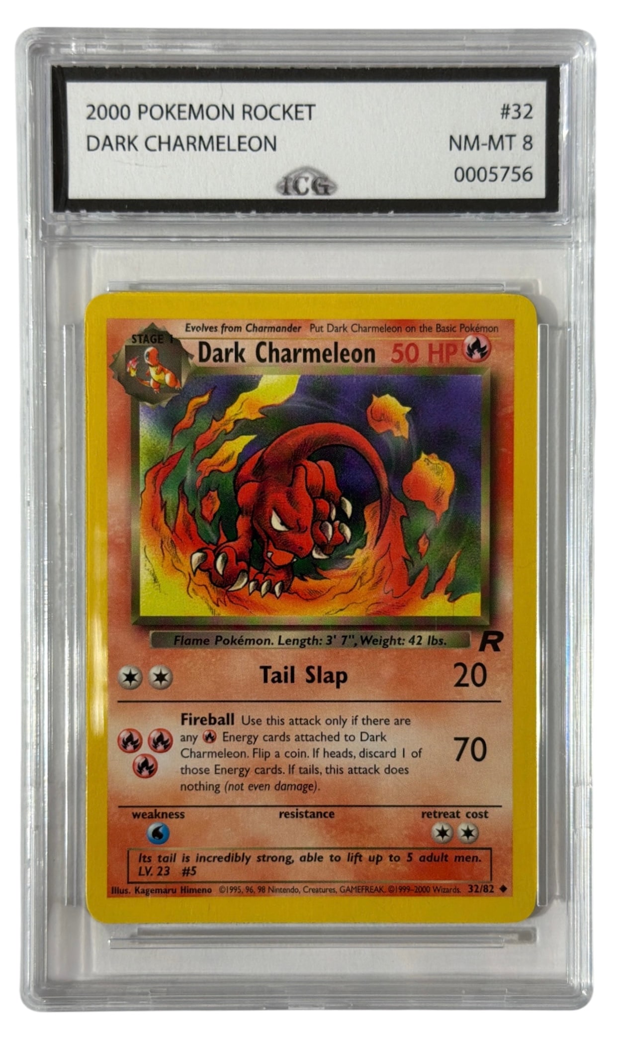 2000 Pokemon Team Rocket Dark Charmeleon | No. 32 | Graded 8 (1 of 2)