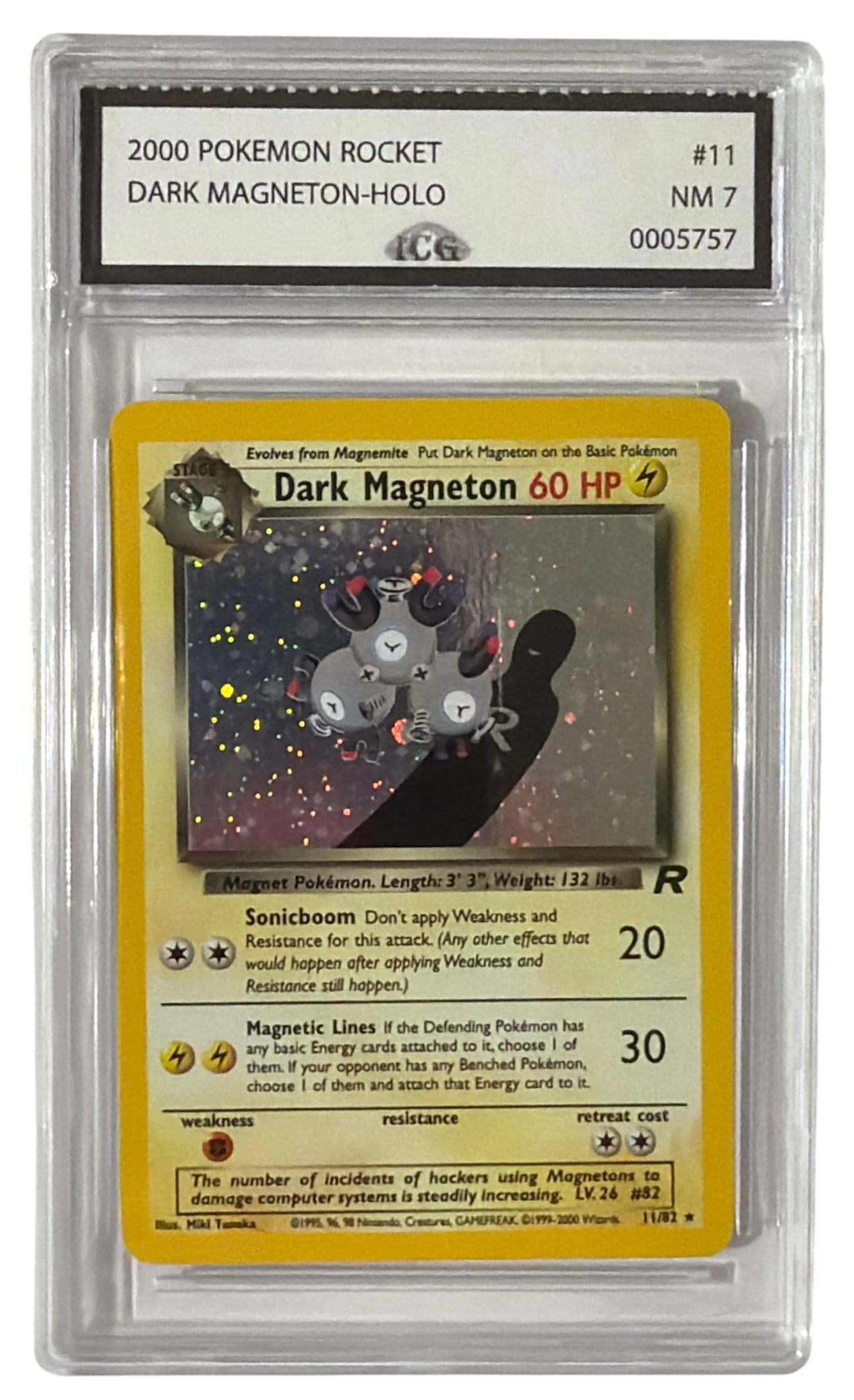 2000 Pokemon Team Rocket Dark Magneton HOLO | No. 11 | Graded 7 (1 of 2)