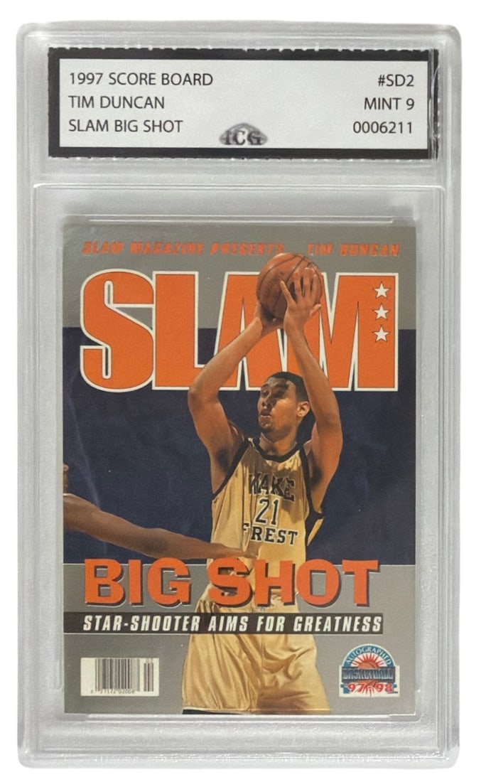 1997 Score Board SLam Big Shot tim Duncan | No. SD2 | Graded 9: 1997 Score Board SLam Big Shot tim Duncan | No. SD2 | Graded 9