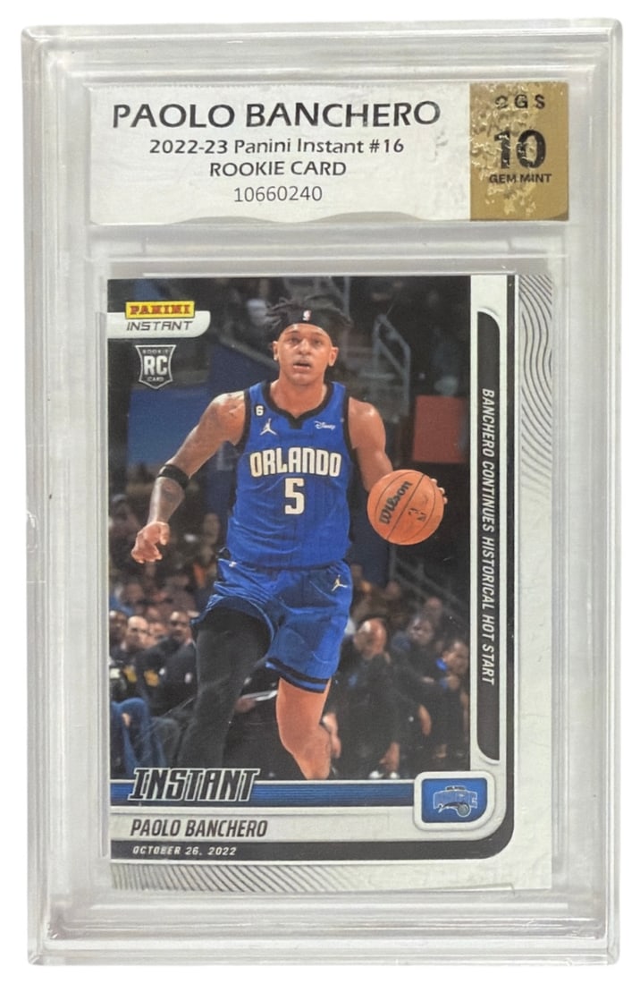 2022 to 23 Panini Instant Rookie Card Paolo Banchero | No. 16 | Graded 10: 2022 to 23 Panini Instant Rookie Card Paolo Banchero | No. 16 | Graded 10