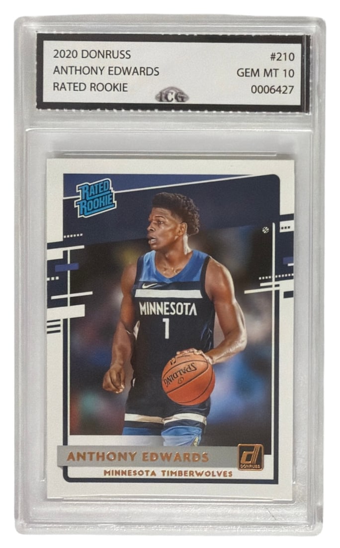 2020 Donruss Rated Rookie Anthony Edwards | No. 210 | Graded 10 (1 of 2)