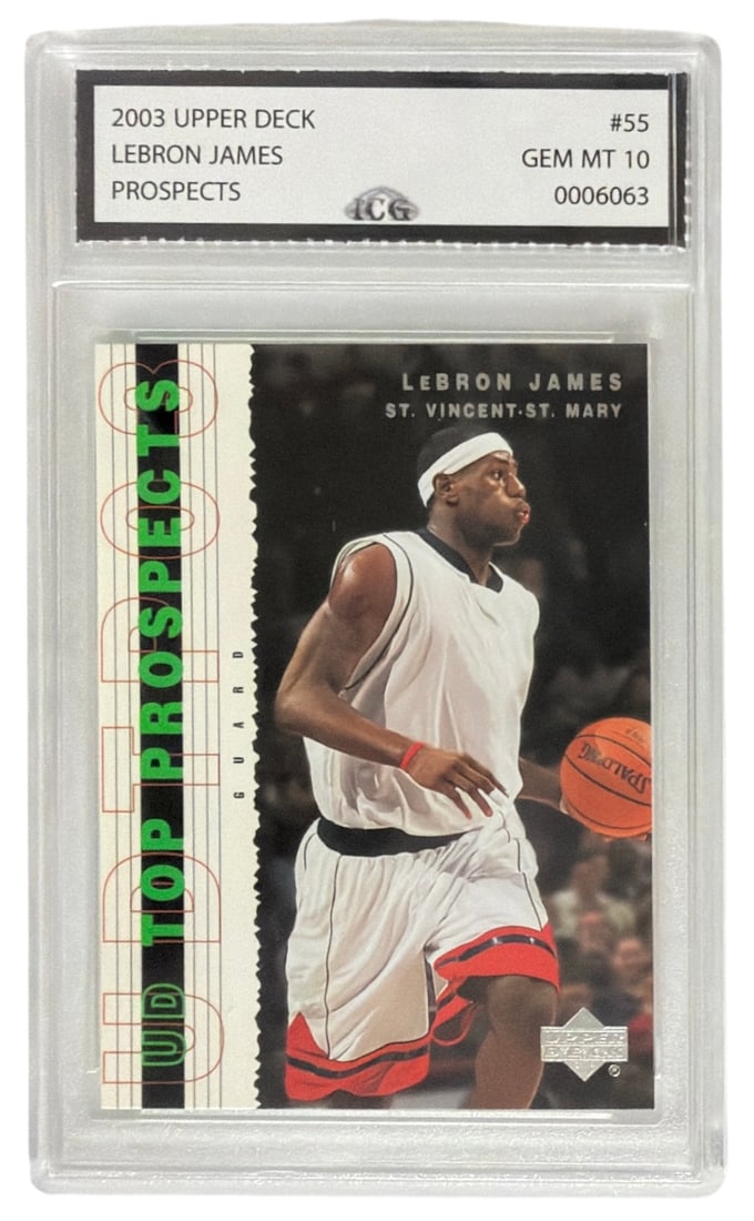 2003 Upper Deck Prospect Lebron James | No. 55 | Graded 10 (1 of 2)
