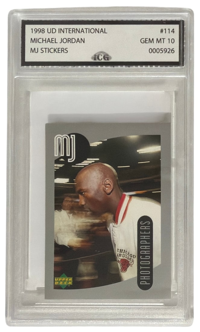 1998 UD International Michael Jordan MJ Stickers | No. 114 | Graded 10 (1 of 2)
