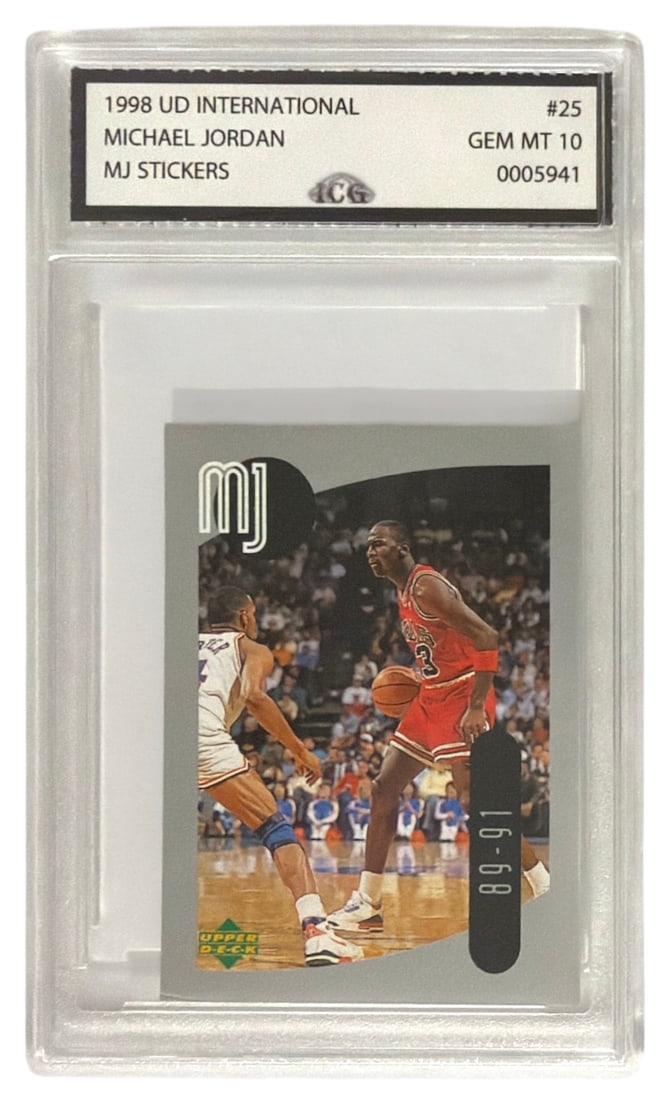 1998 UD International MJ Sticker Michael Jordan | No. 25 | Graded 10 (1 of 2)