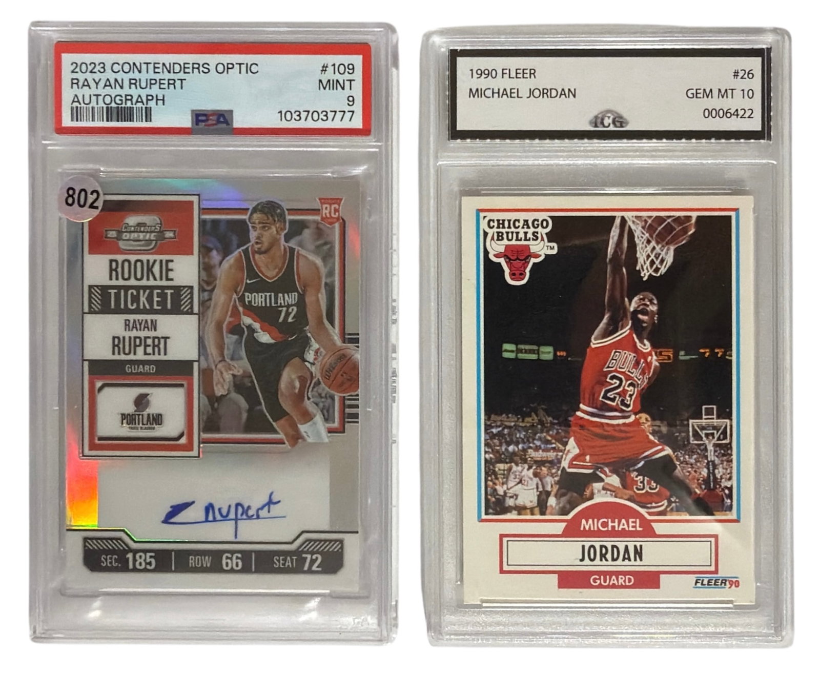 Lot of 2 | Graded Basketball Cards | Rayan Rupert and Michael Jordan (1 of 2)