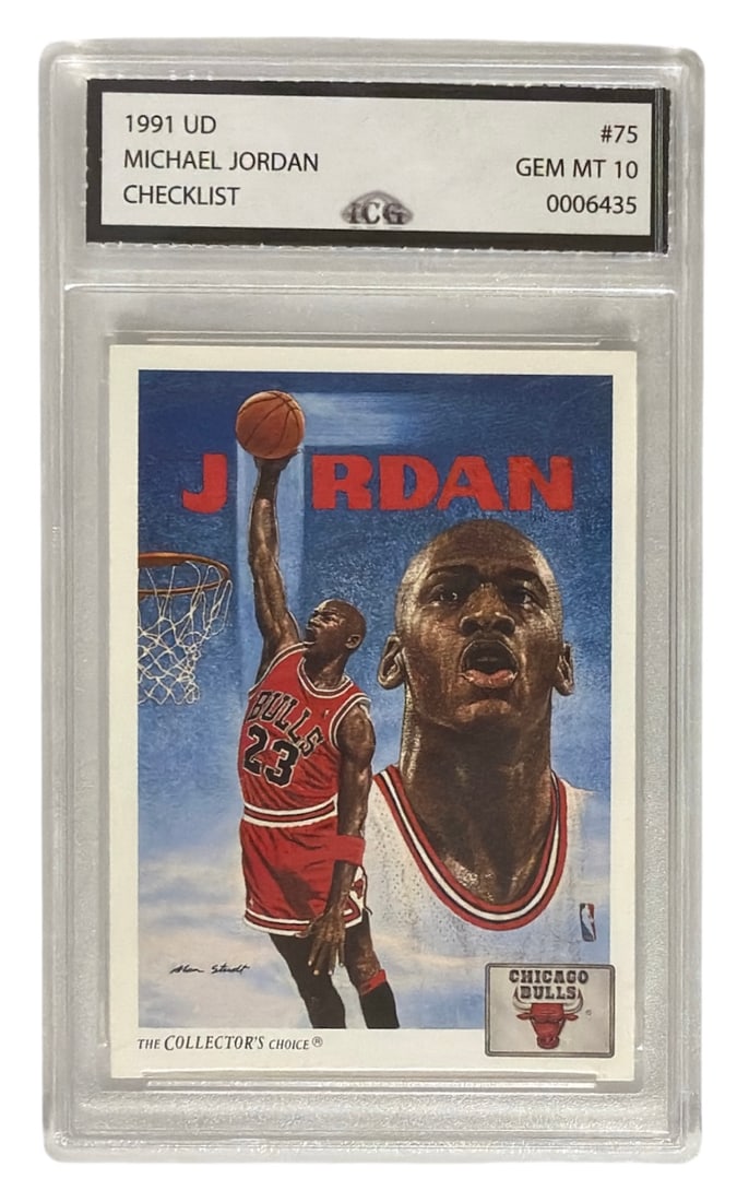 1991 UD The Collectors Choice Checklist Michael Jordan | No. 75 | Graded 10 (1 of 2)