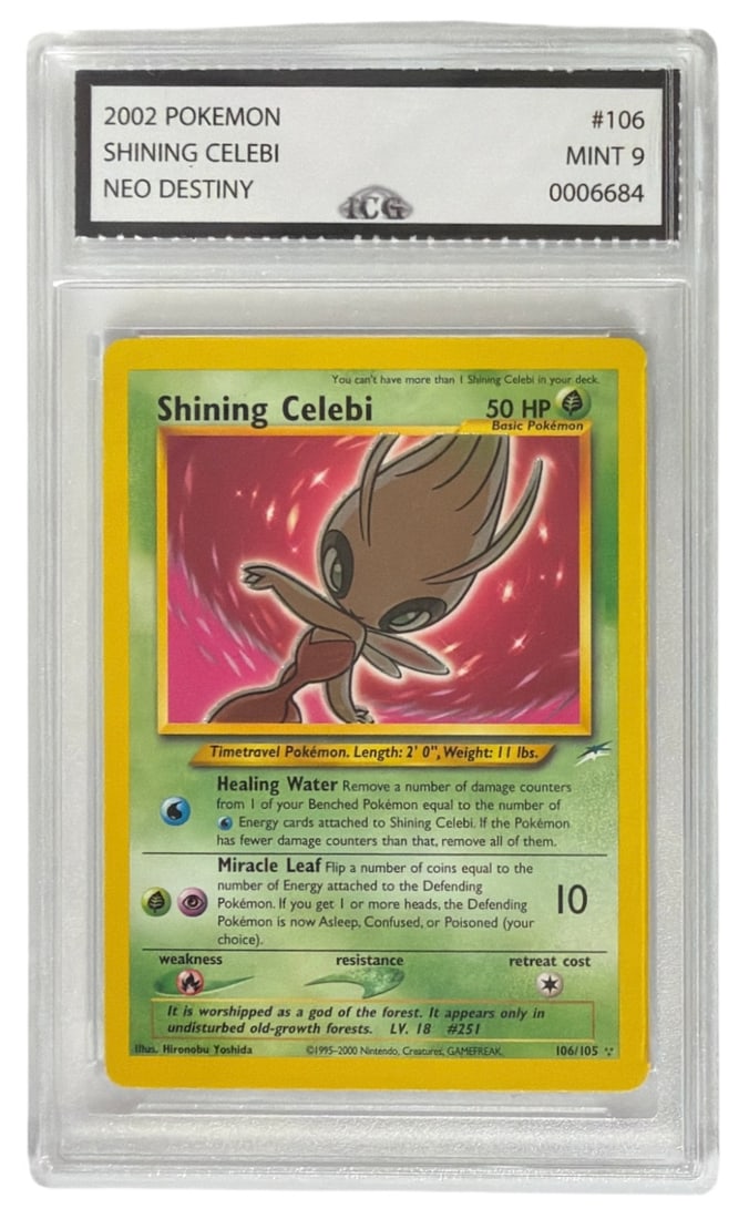 2002 Pokemon Neo Destiny Shining Celebi | No. 106 | Graded 9 (1 of 2)