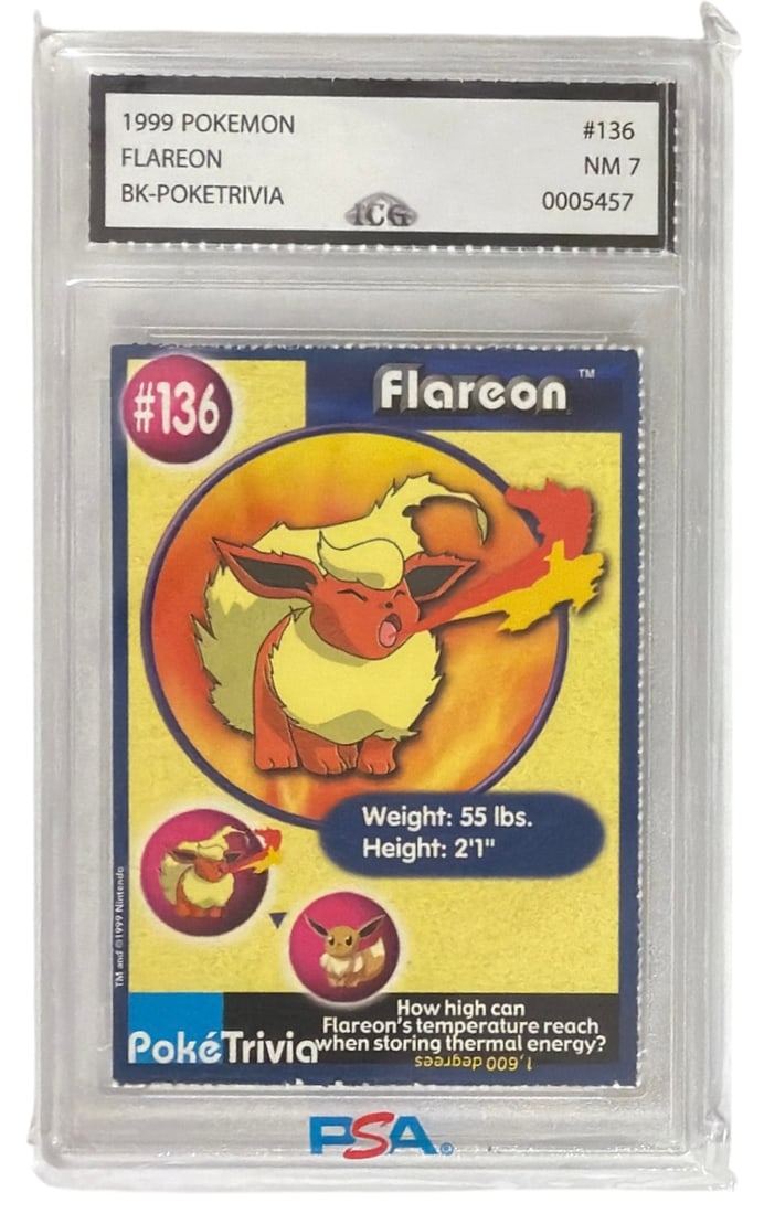 1999 Pokemon Burger King Poketrivia Flareon | No. 136 | Graded 7 (1 of 2)