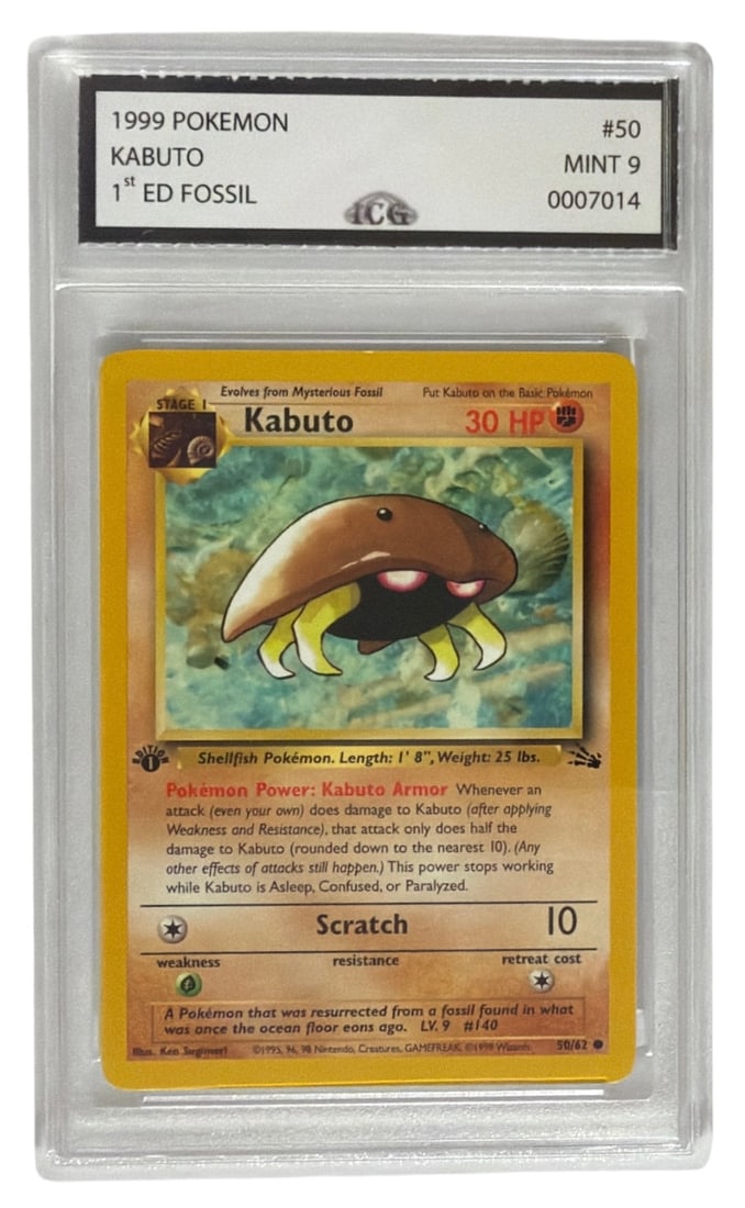 1999 Pokemon 1st Edition Fossil Set Kabuto | No. 50 | Graded 9 (1 of 2)