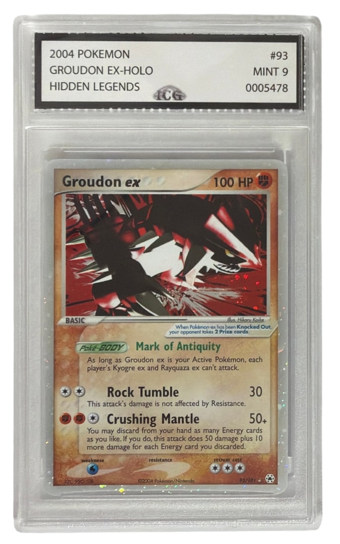 2004 Pokemon Hidden Legends Groudon EX HOLO | No. 93 | Graded 9 (1 of 2)