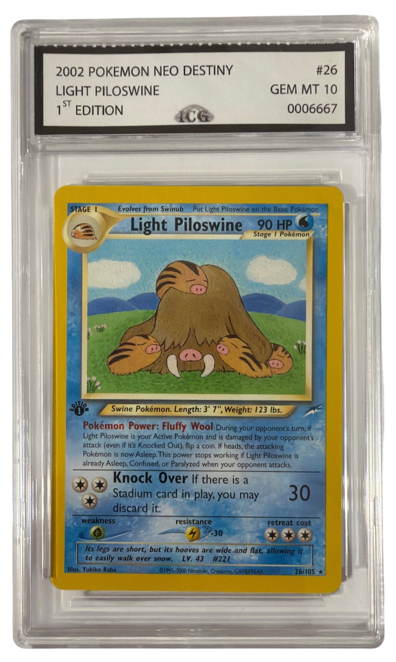 2002 Pokemon Neo Destiny 1st Edition Light Piloswine | No. 26 | Graded 10 (1 of 2)