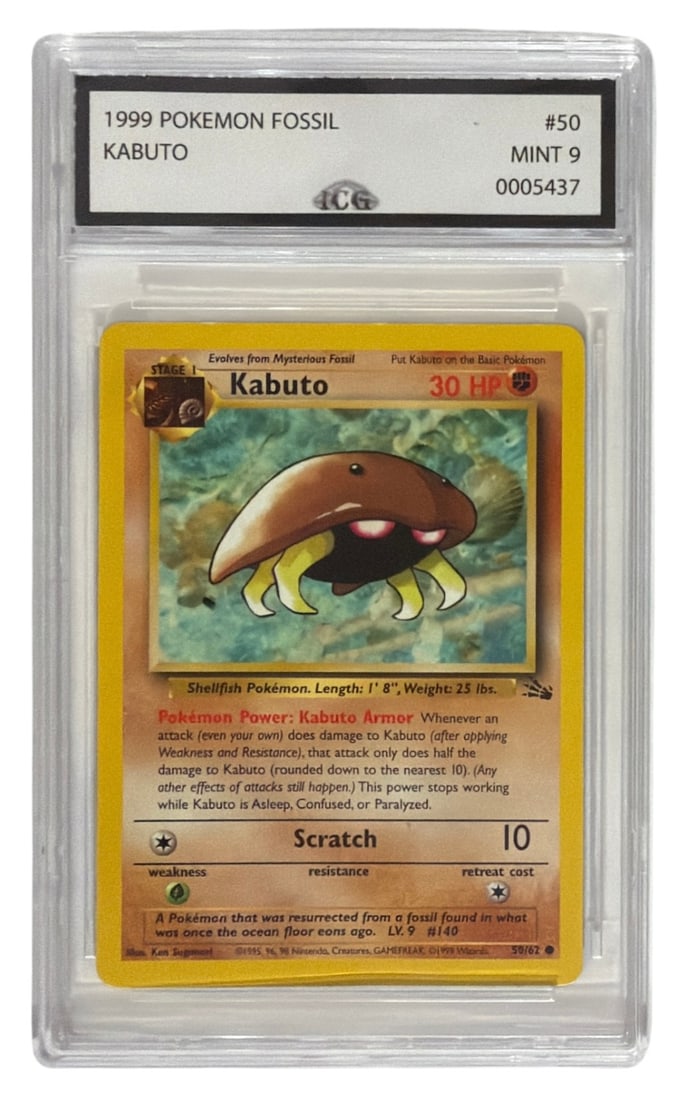 1999 Pokemon Fossil Set Kabuto | No. 50 | Graded 9 (1 of 2)