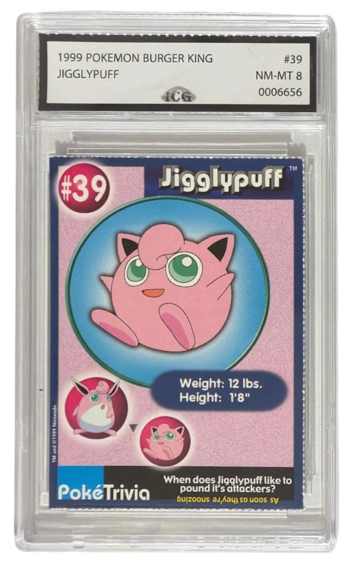 1999 Pokemon Burger King Jigglypuff | No. 39 | Graded 8 (1 of 2)