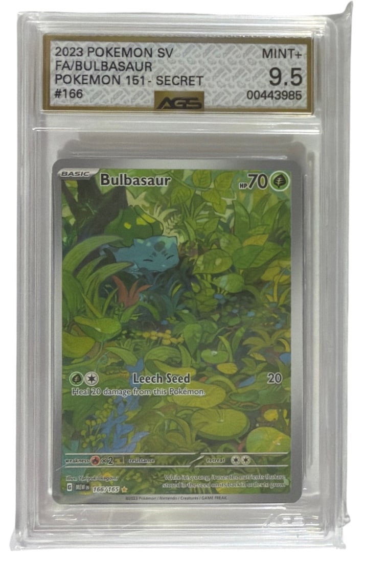 2023 Pokemon Illustration RARE Bulbasaur From Scarlet and Violet Set | No. 166 | Graded 9.5 (1 of 2)