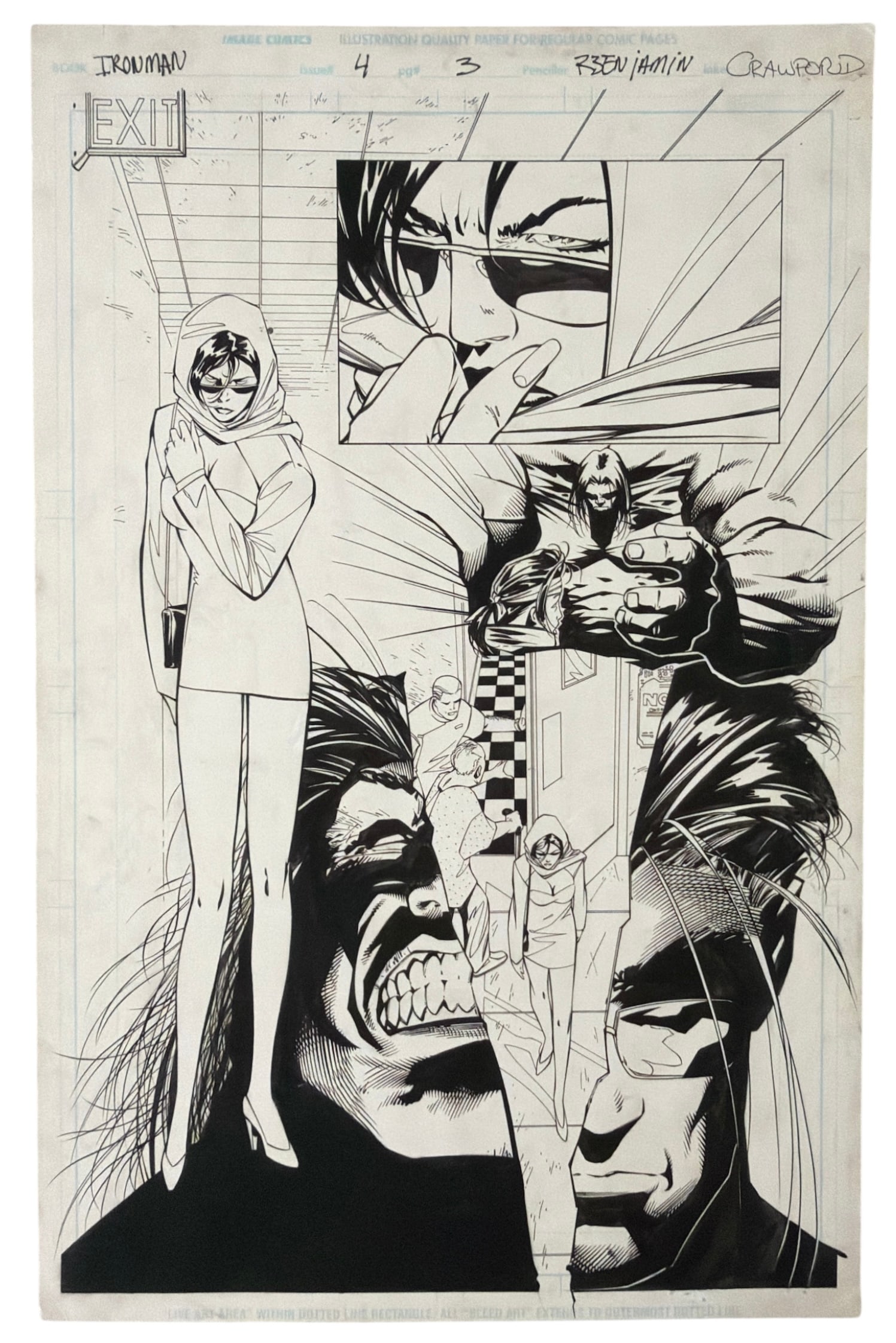 Comic Book Art of Iron Man story published by Image Comics | Artwork by Benjamin and Crawford (1 of 3)