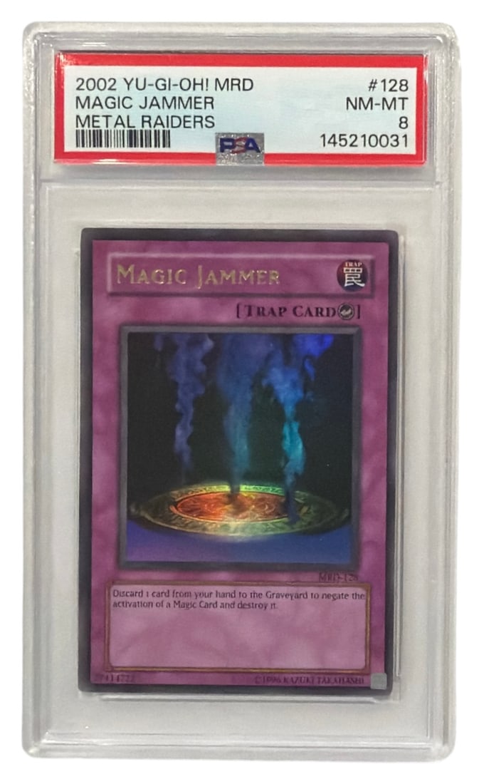 2002 Yu Gi Oh Metal Raiders Magic Jammer | No. 128 | Graded 8: 2002 Yu Gi Oh Metal Raiders Magic Jammer | No. 128 | Graded 8