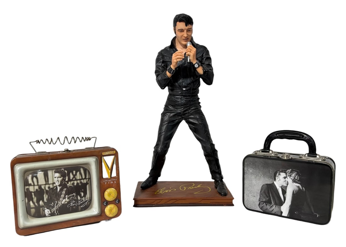 Elvis Presley Statue and Lunchbox Collectibles (1 of 3)