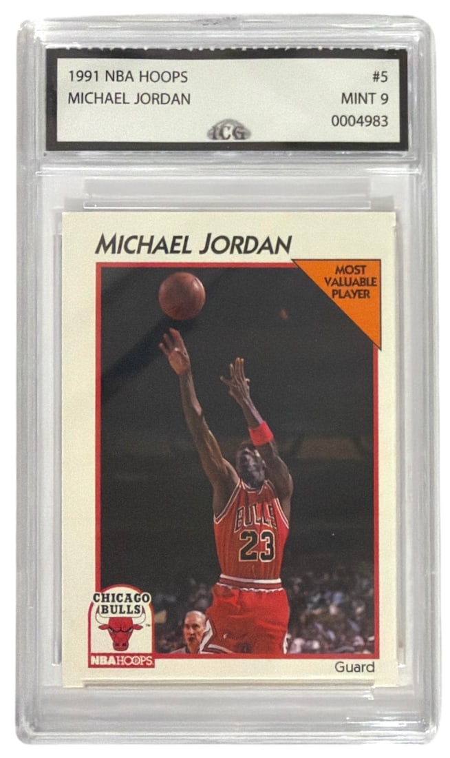 1991 NBA Hoops Michael Jordan | No. 5 | Graded 9 (1 of 2)