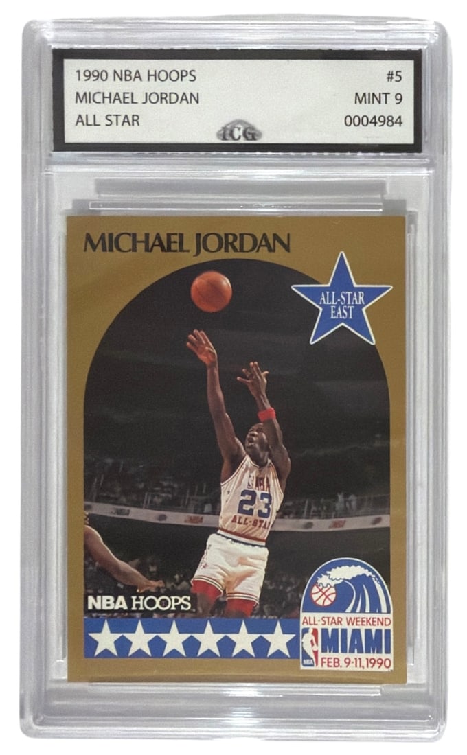 1990 NBA Hoops All Star Michael Jordan | No. 5 | Graded 9 (1 of 2)