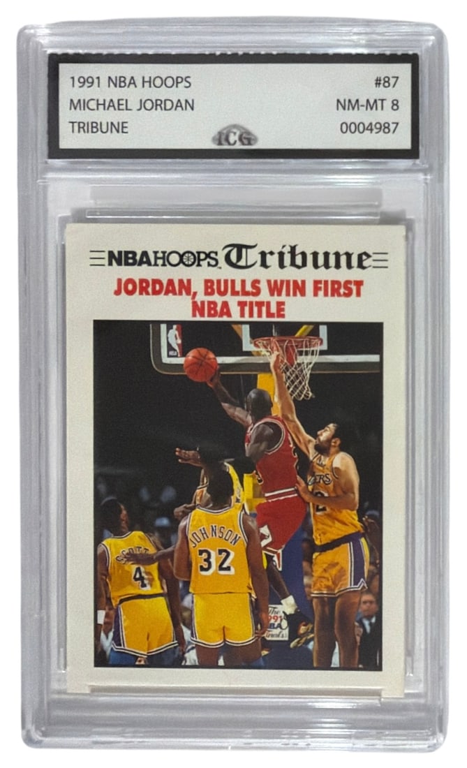 1991 NBA Hoops Tribune Michael Jordan | No. 87 | Graded 8: 1991 NBA Hoops Tribune Michael Jordan | No. 87 | Graded 8