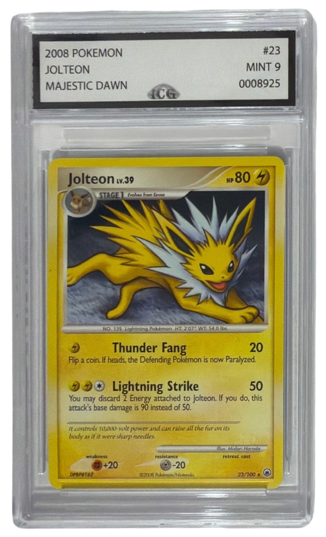 2008 Pokemon Majestic Dawn Expansion Jolteon | No. 23 | Graded 9 (1 of 2)
