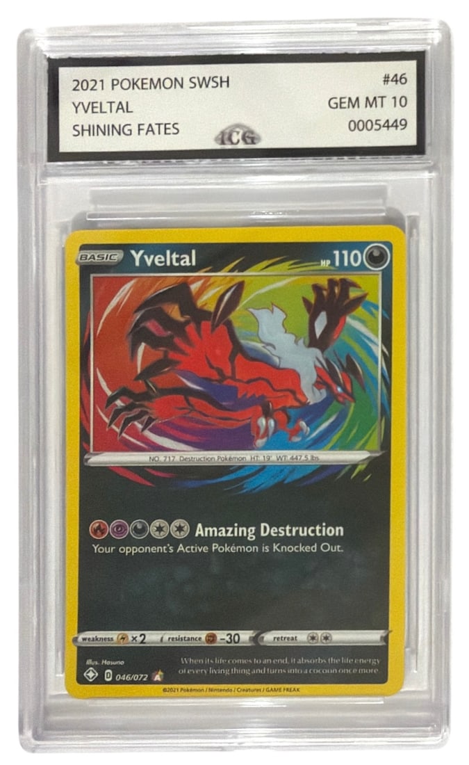 2021 Pokemon TCG Shining Fates Yveltal | No. 46 | Graded 10 (1 of 2)