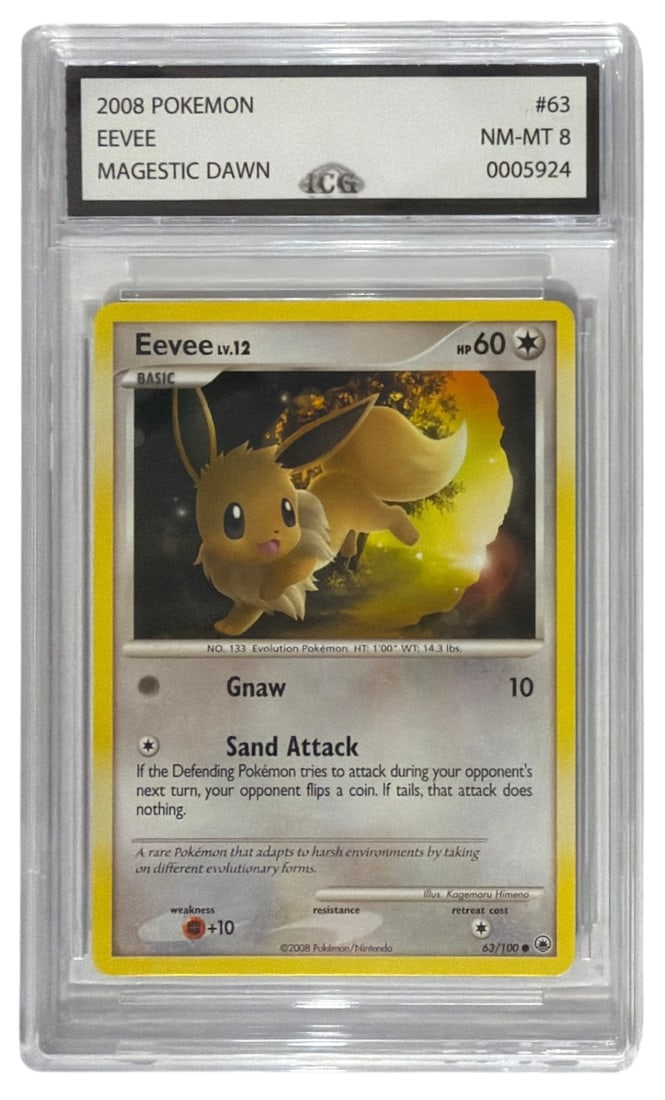 2008 Pokemon Majestic Dawn Eevee | No. 63 | Graded 8 (1 of 2)