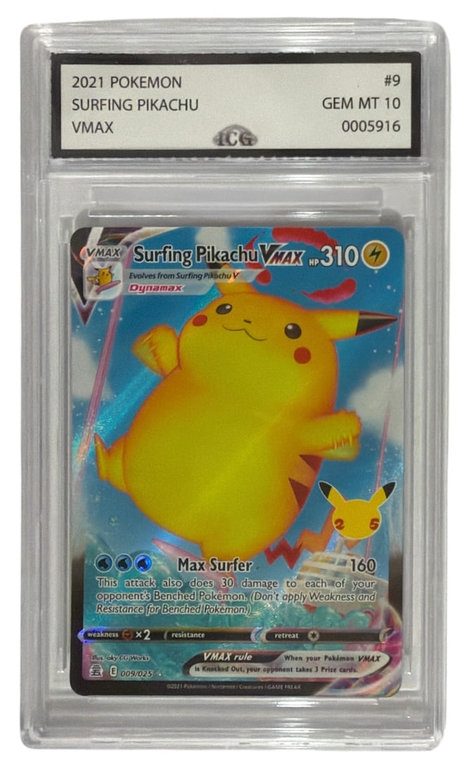 2021 Pokemon VMAX Surfing Pikachu | No. 9 | Graded 10 (1 of 2)