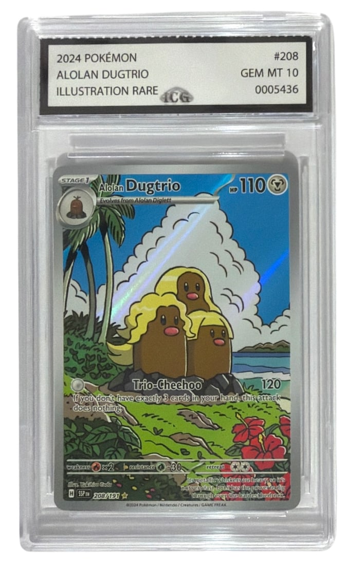 2024 Pokemon Illustration RARE Alolan Dugtrio | No. 208 | Graded 10 (1 of 2)